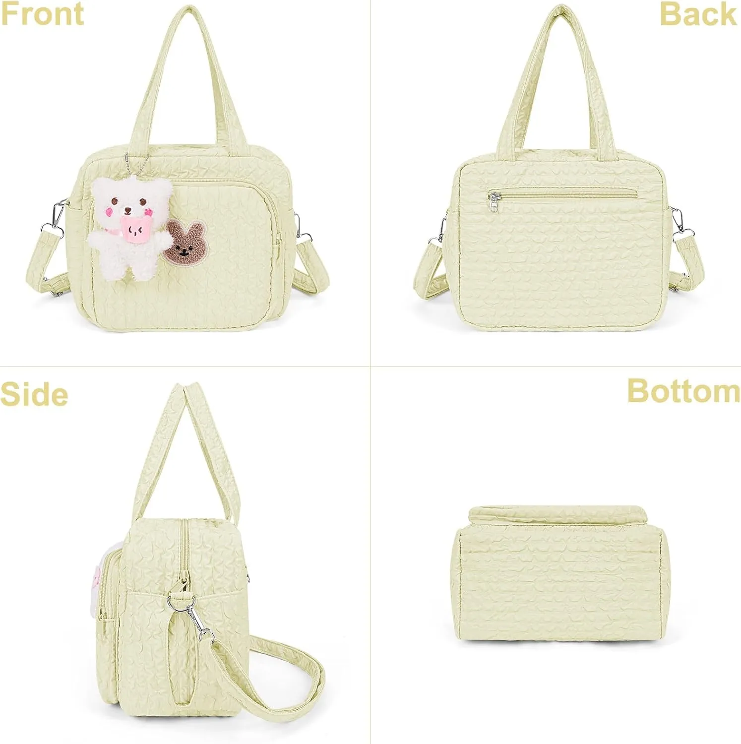Baby Diaper Bag,Small Diaper Bag Tote Crossbody Diaper Bag Cute Quilted Diaper Bag Baby Travel Shoulder Bag with Strap