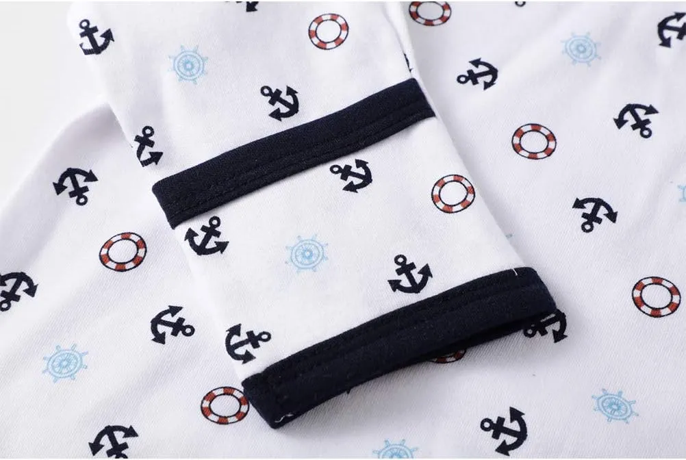 Baby Sleep Gown - Organic Cotton Lightweight 0-18 Months Sleeper for Easier Diaper Changing with Mitten Cuffs