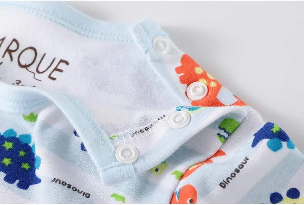 Baby Sleep Gown - Organic Cotton Lightweight 0-18 Months Sleeper for Easier Diaper Changing with Mitten Cuffs