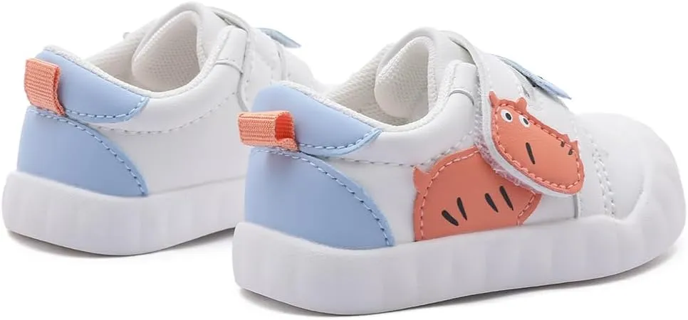 Baby Toddler Shoes with Cartoon Patterns - Soft Leather Upper & Non-Slip Rubber Sole Unisex Walking Shoes for 6-24 Months