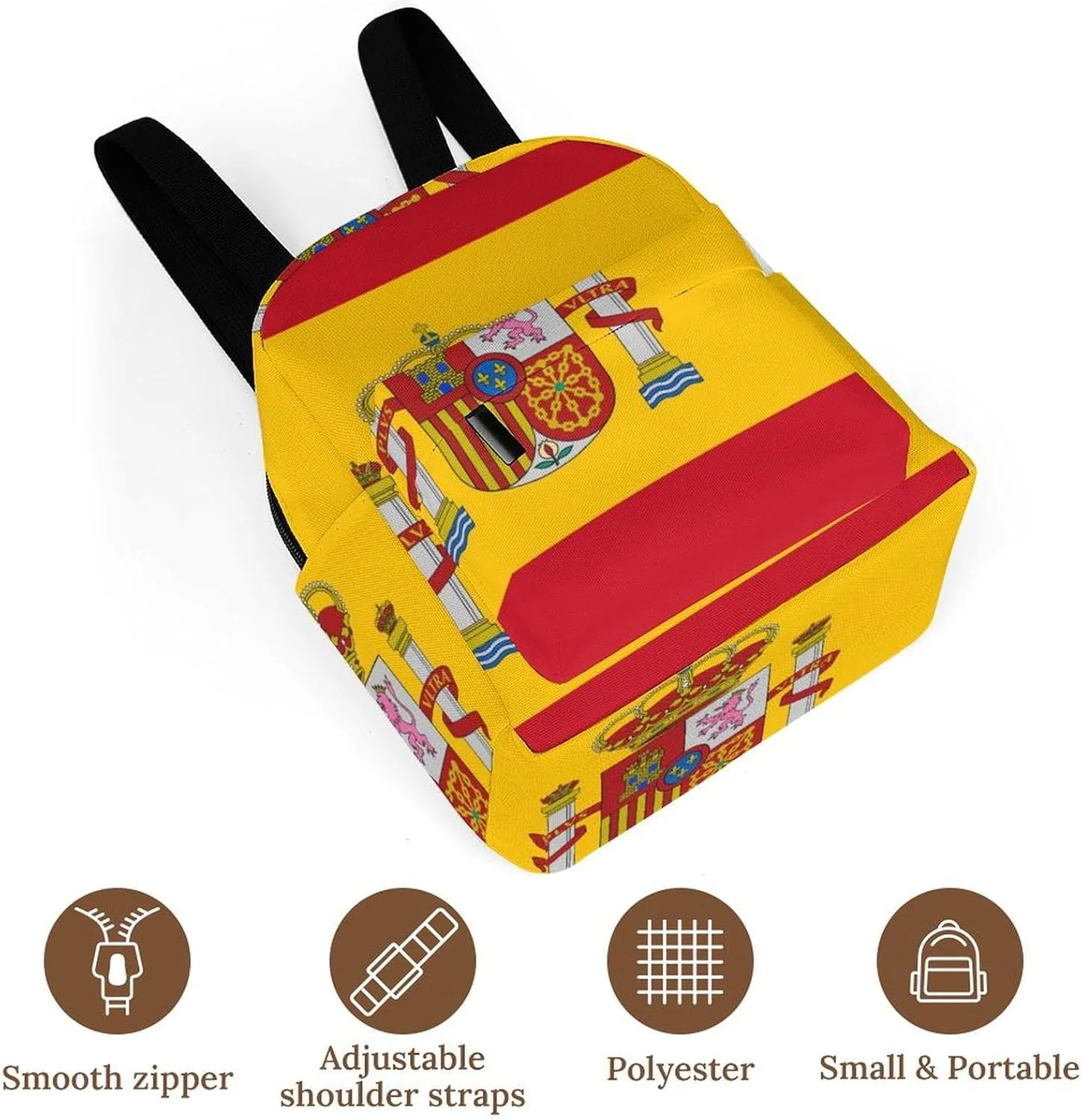 Backpack Purse for Women Rucksack for Ladies Spain Flag Shoulder Bag