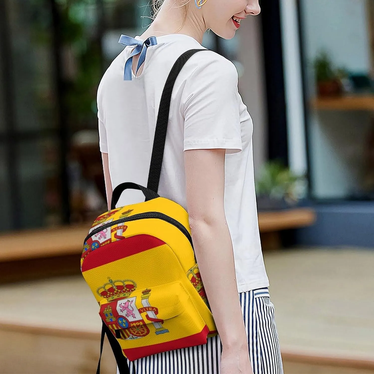 Backpack Purse for Women Rucksack for Ladies Spain Flag Shoulder Bag
