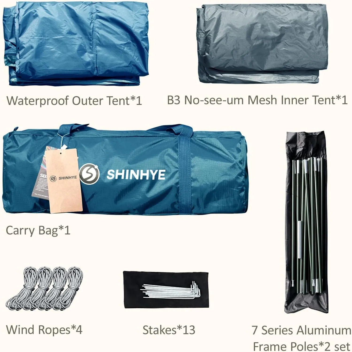Backpacking Tent for Camping 2/3/4 Person Hiking Ultralight Tent for Waterproof Windproof Outdoor Tents Easy Setup Two Doors Double Layer Lightweight Instant Tents