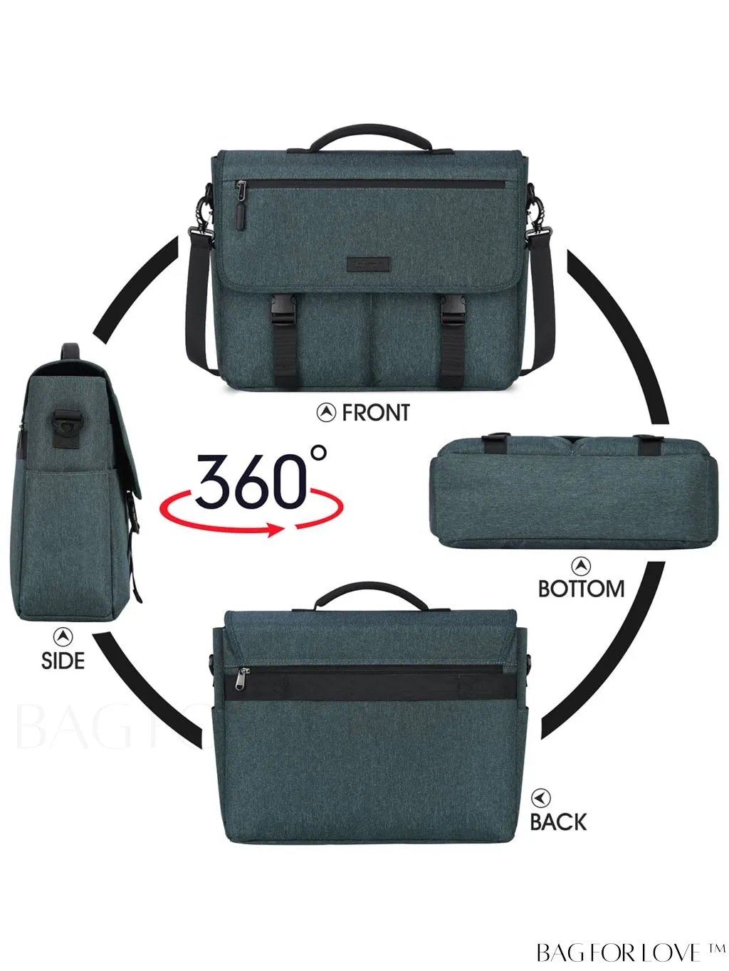 BagForLove - 15.6 Inch Waterproof Laptop Messenger Bag: Stylish, Lightweight, and Functional for Business and Travel