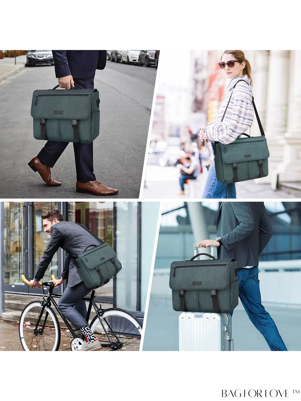 BagForLove - 15.6 Inch Waterproof Laptop Messenger Bag: Stylish, Lightweight, and Functional for Business and Travel