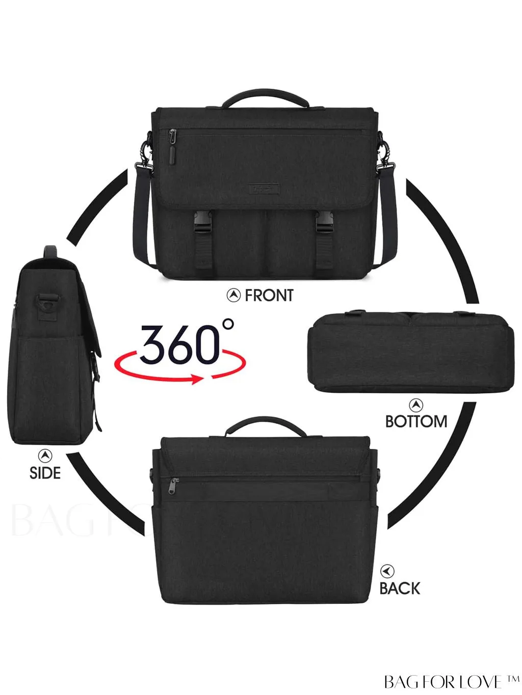 BagForLove - 15.6 Inch Waterproof Laptop Messenger Bag: Stylish, Lightweight, and Functional for Business and Travel