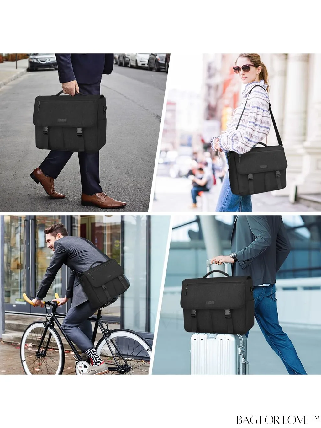 BagForLove - 15.6 Inch Waterproof Laptop Messenger Bag: Stylish, Lightweight, and Functional for Business and Travel