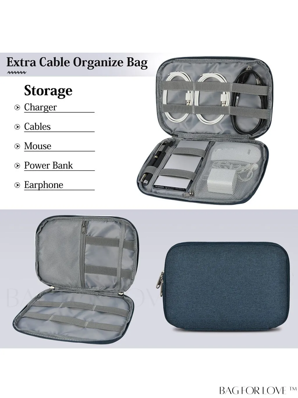 BagForLove - 15.6 Laptop Bag with Cable Organizer, Waterproof Sleeve, and Shoulder Strap - Professional Briefcase