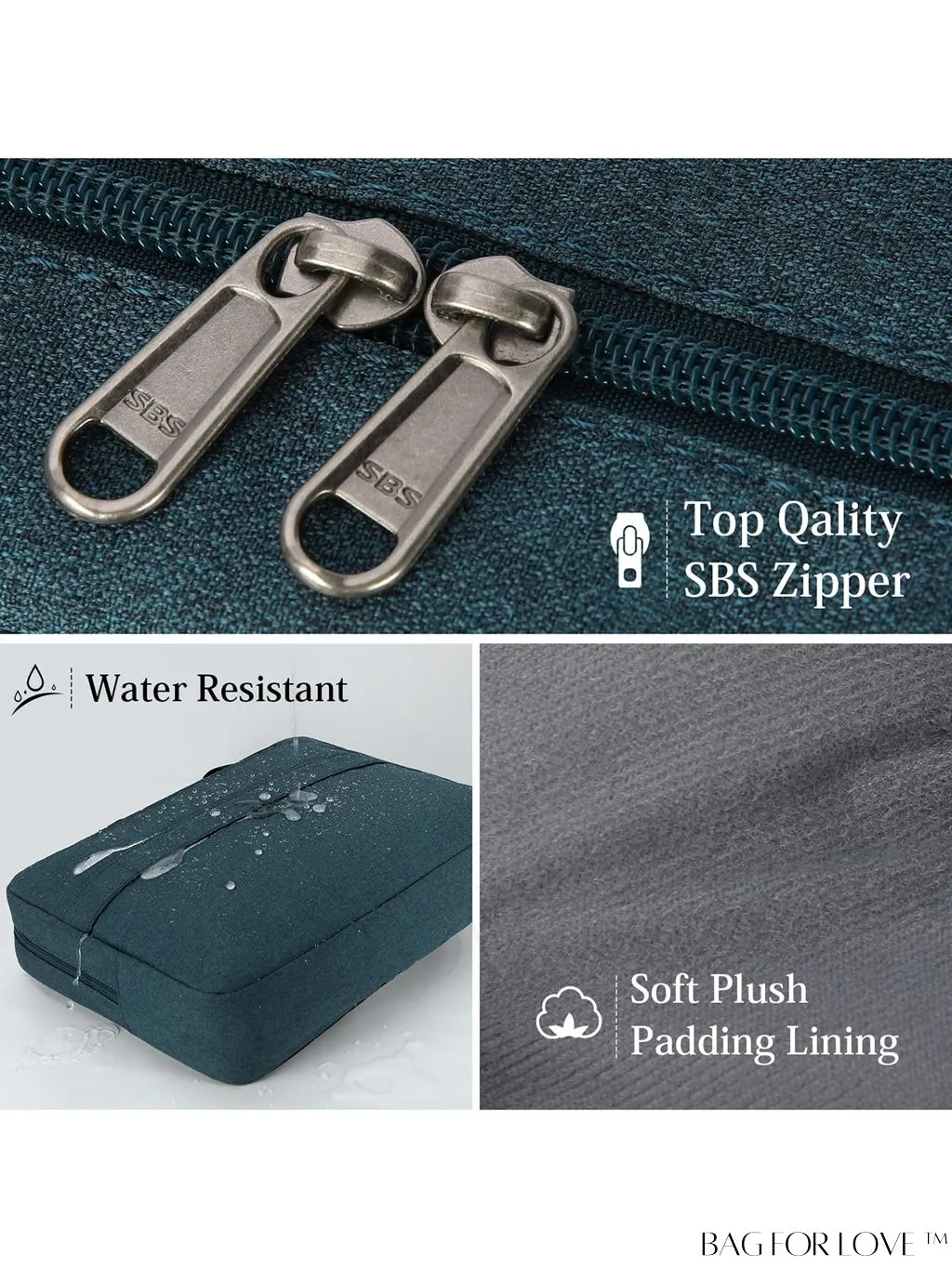 BagForLove - 15.6 Laptop Bag with Cable Organizer, Waterproof Sleeve, and Shoulder Strap - Professional Briefcase