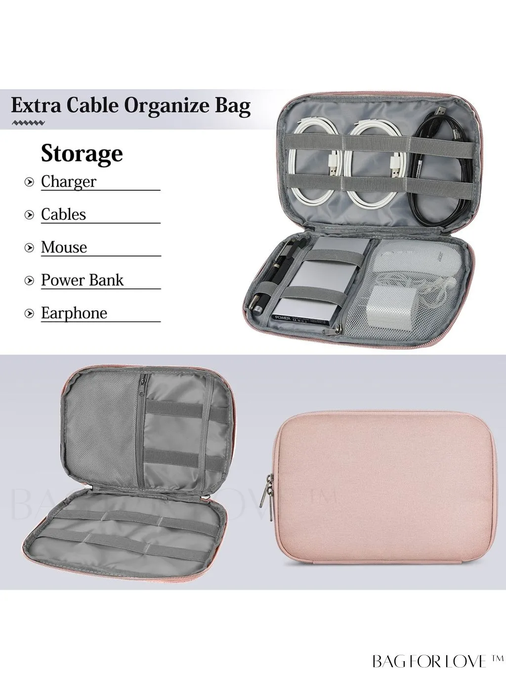BagForLove - 15.6 Laptop Bag with Cable Organizer, Waterproof Sleeve, and Shoulder Strap - Professional Briefcase