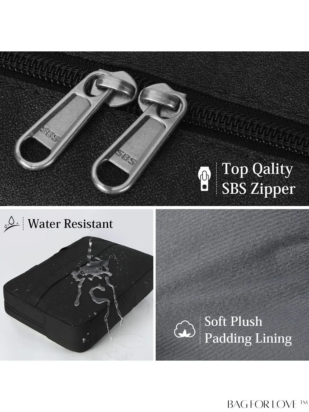 BagForLove - 15.6 Laptop Bag with Cable Organizer, Waterproof Sleeve, and Shoulder Strap - Professional Briefcase