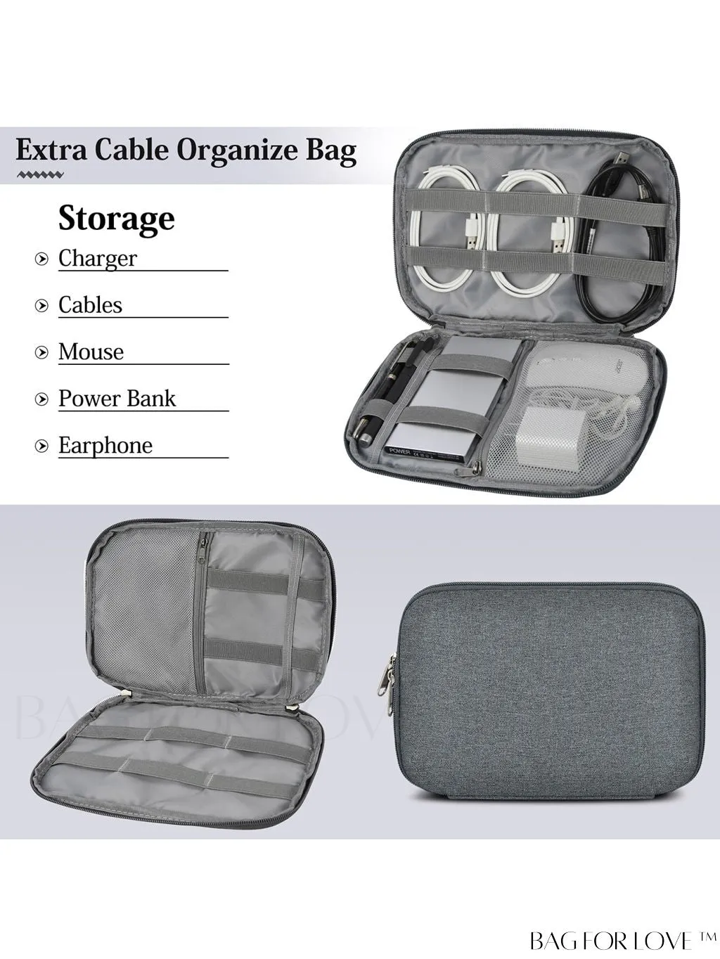 BagForLove - 15.6 Laptop Bag with Cable Organizer, Waterproof Sleeve, and Shoulder Strap - Professional Briefcase