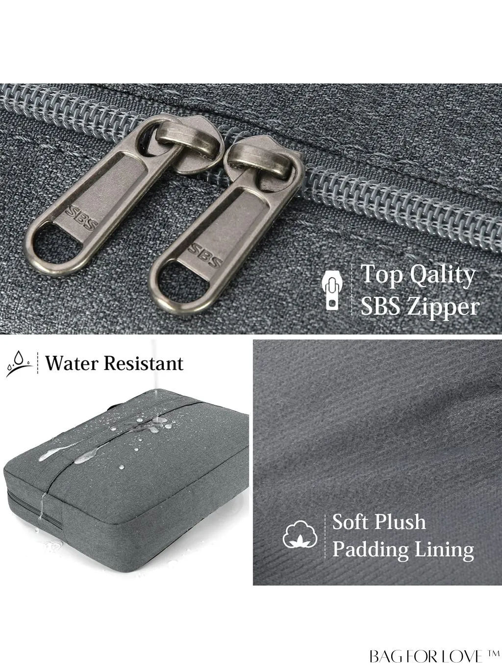BagForLove - 15.6 Laptop Bag with Cable Organizer, Waterproof Sleeve, and Shoulder Strap - Professional Briefcase
