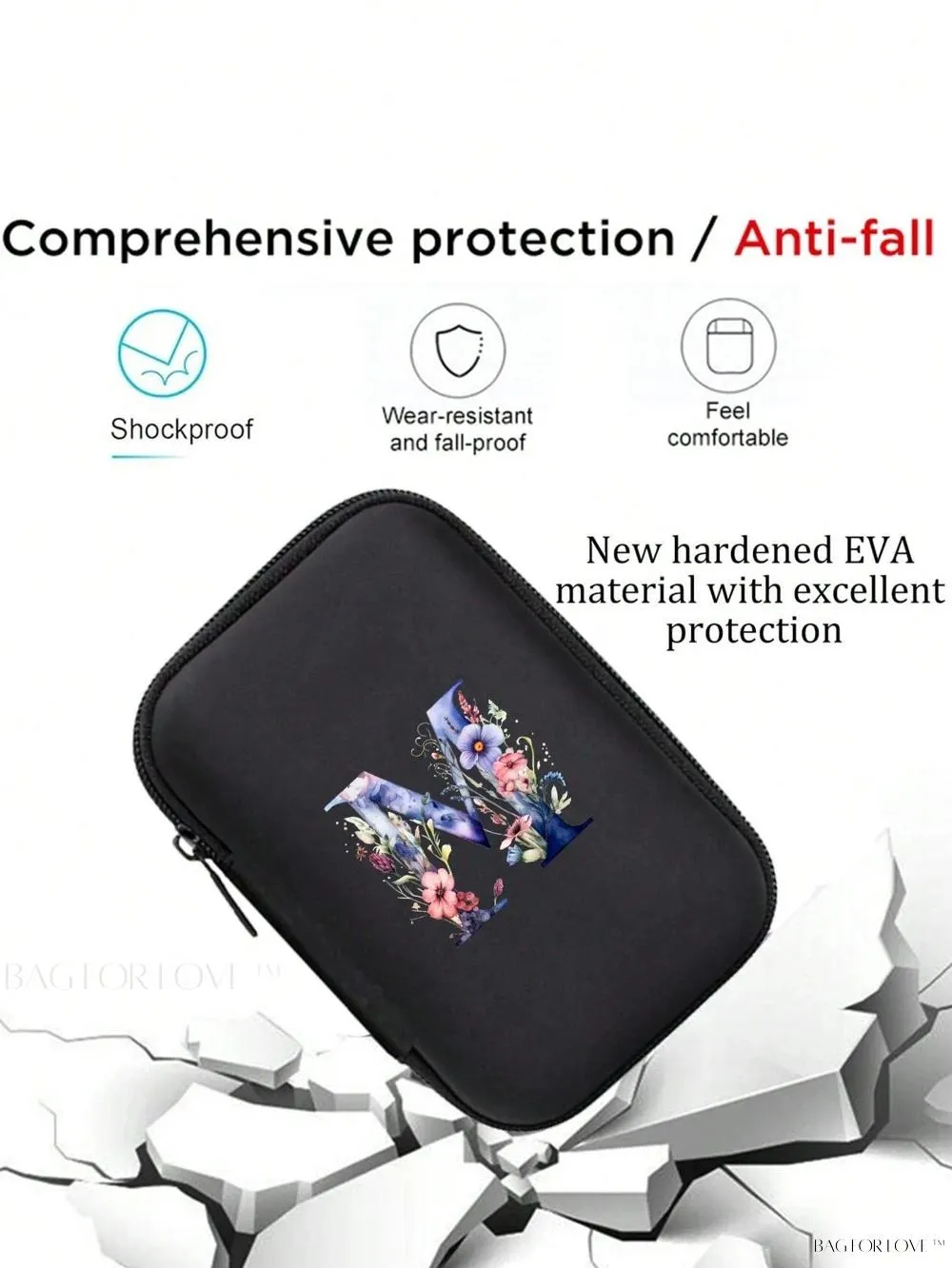 BagForLove - Embroidered Towel Data Cable Organizer for Women