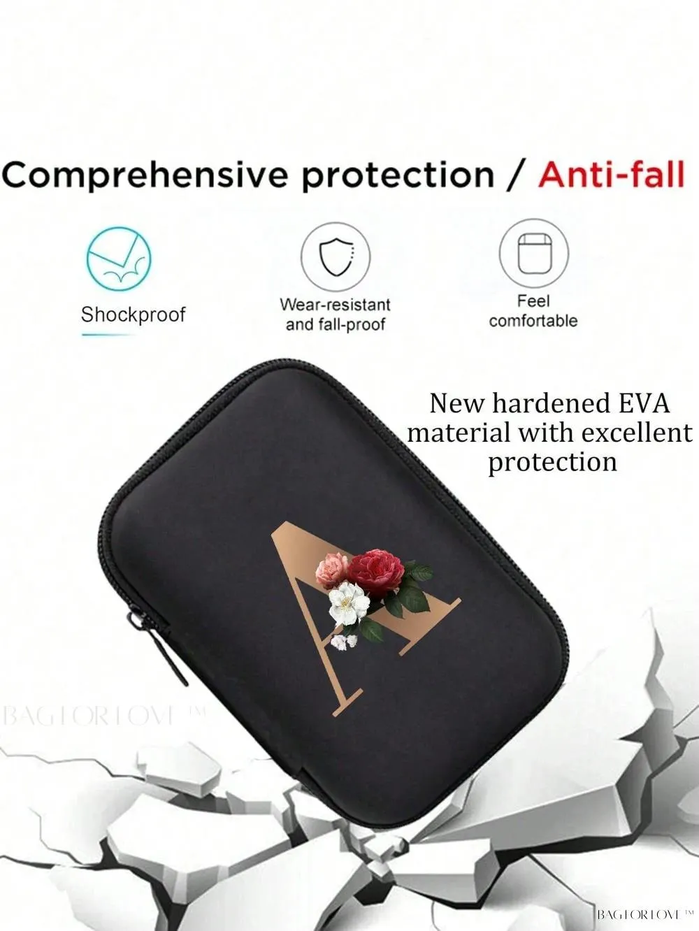 BagForLove - Embroidered Towel Data Cable Organizer for Women