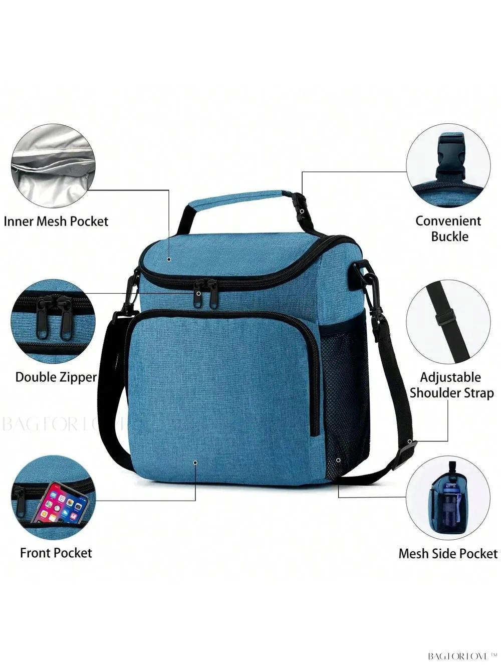 BagForLove - Insulated Cooler Bag with Adjustable Strap for Adults