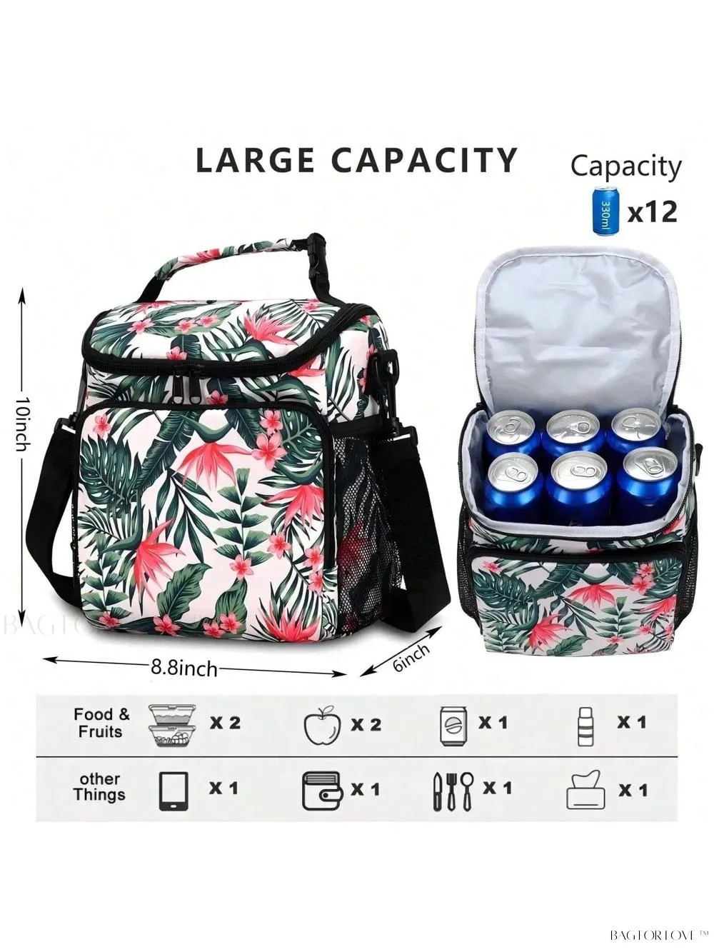 BagForLove - Insulated Cooler Bag with Adjustable Strap for Adults