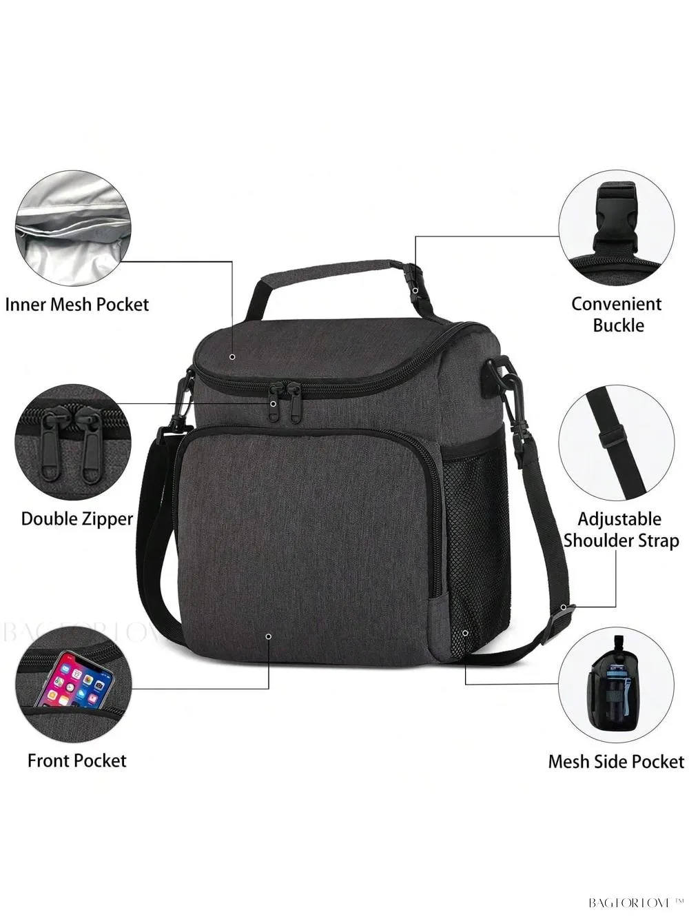 BagForLove - Insulated Cooler Bag with Adjustable Strap for Adults