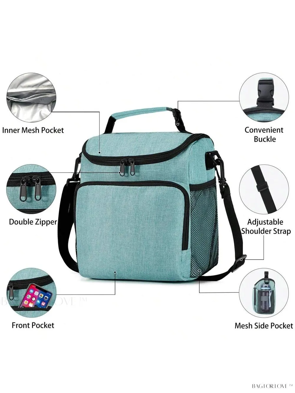 BagForLove - Insulated Cooler Bag with Adjustable Strap for Adults