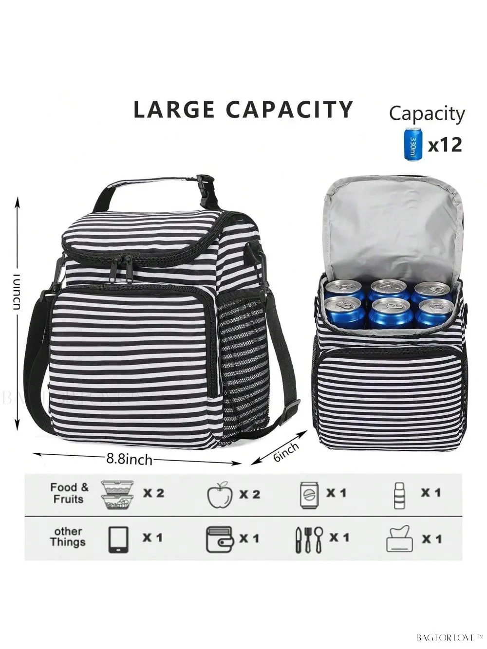 BagForLove - Insulated Lunch Companion With Adjustable Strap