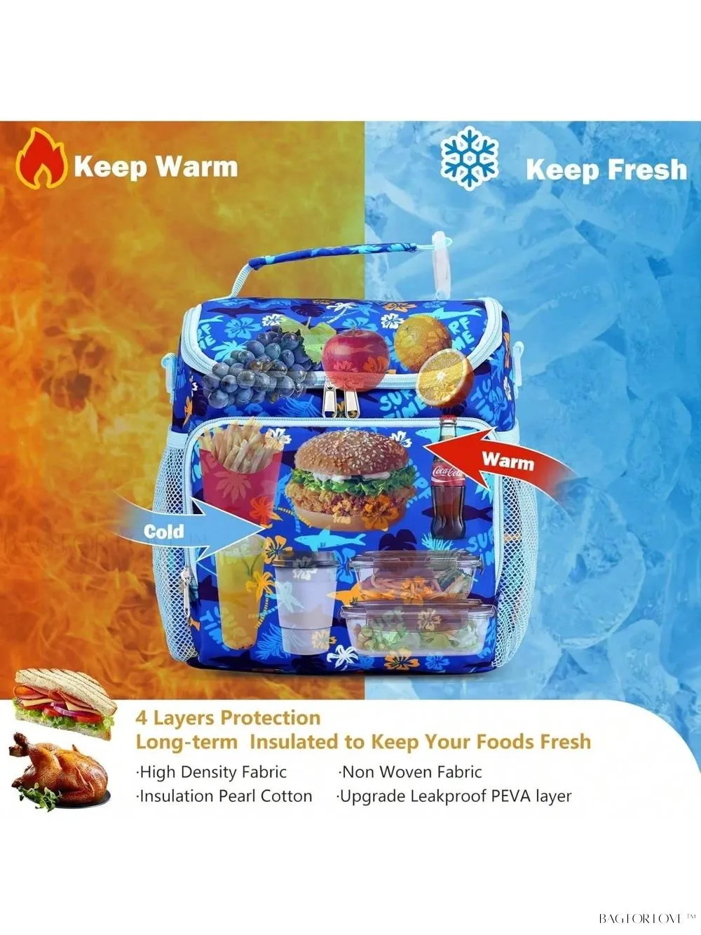 BagForLove - Insulated Lunch Companion With Adjustable Strap