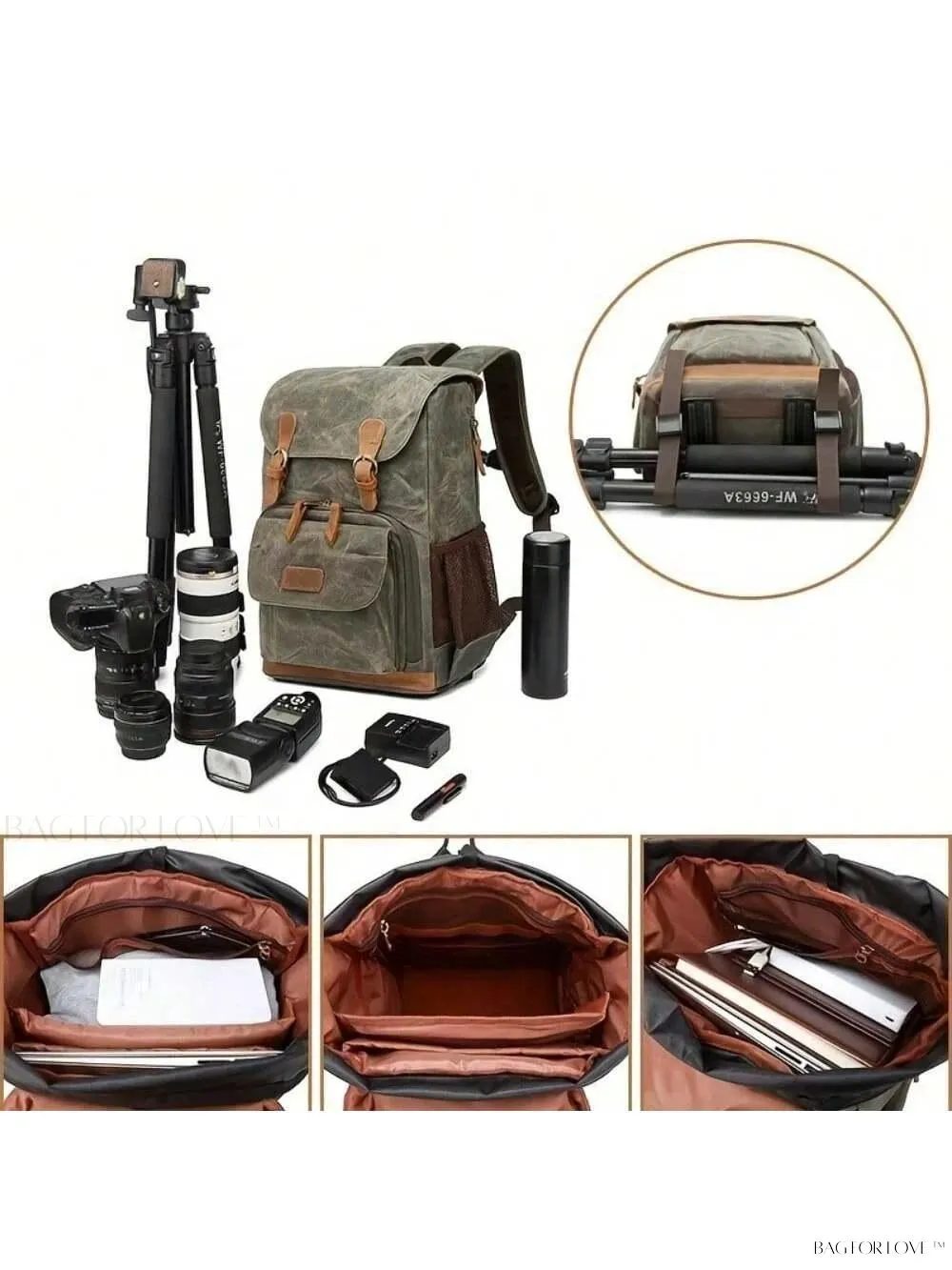 BagForLove - Large Capacity Canvas Camera Bag for Women