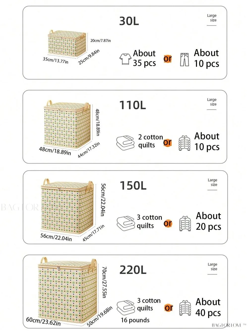 BagForLove - Large Capacity Foldable Storage Bag for Wardrobe Essentials