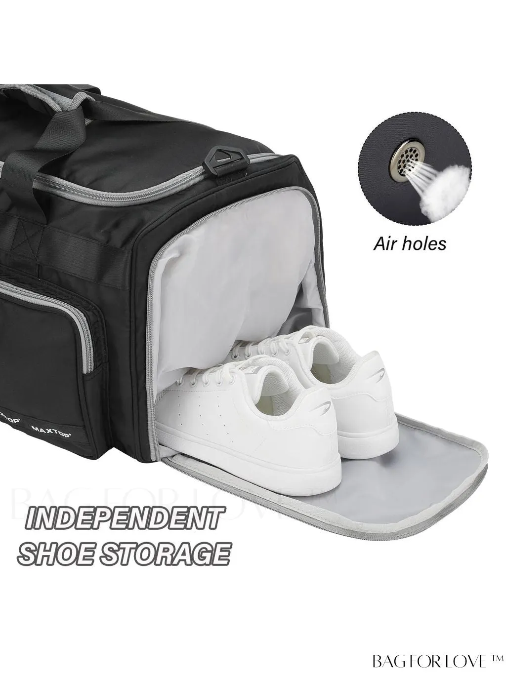 BagForLove - MAXTOP Womens Travel Duffle Bag: Large Capacity with Shoe Compartment, Gym Tote - Dry/Wet Separation