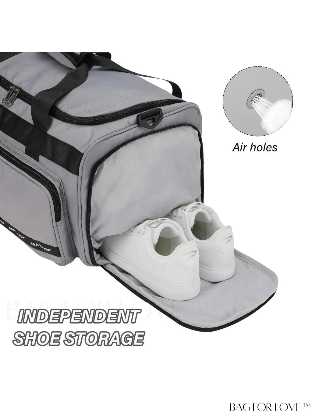 BagForLove - MAXTOP Womens Travel Duffle Bag: Large Capacity with Shoe Compartment, Gym Tote - Dry/Wet Separation