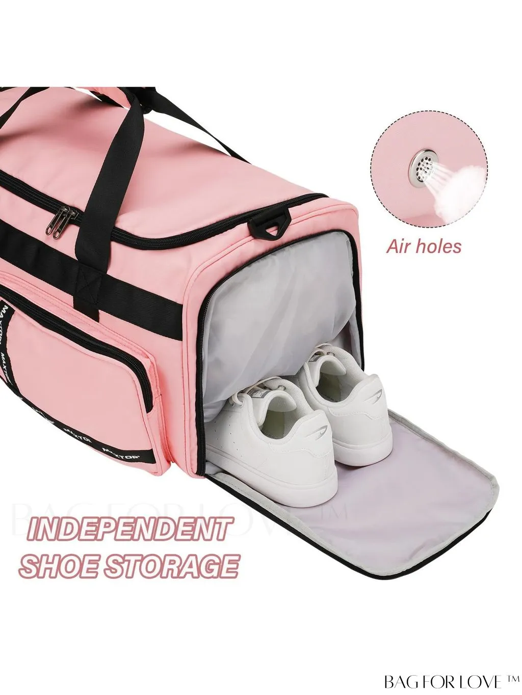 BagForLove - MAXTOP Womens Travel Duffle Bag: Large Capacity with Shoe Compartment, Gym Tote - Dry/Wet Separation