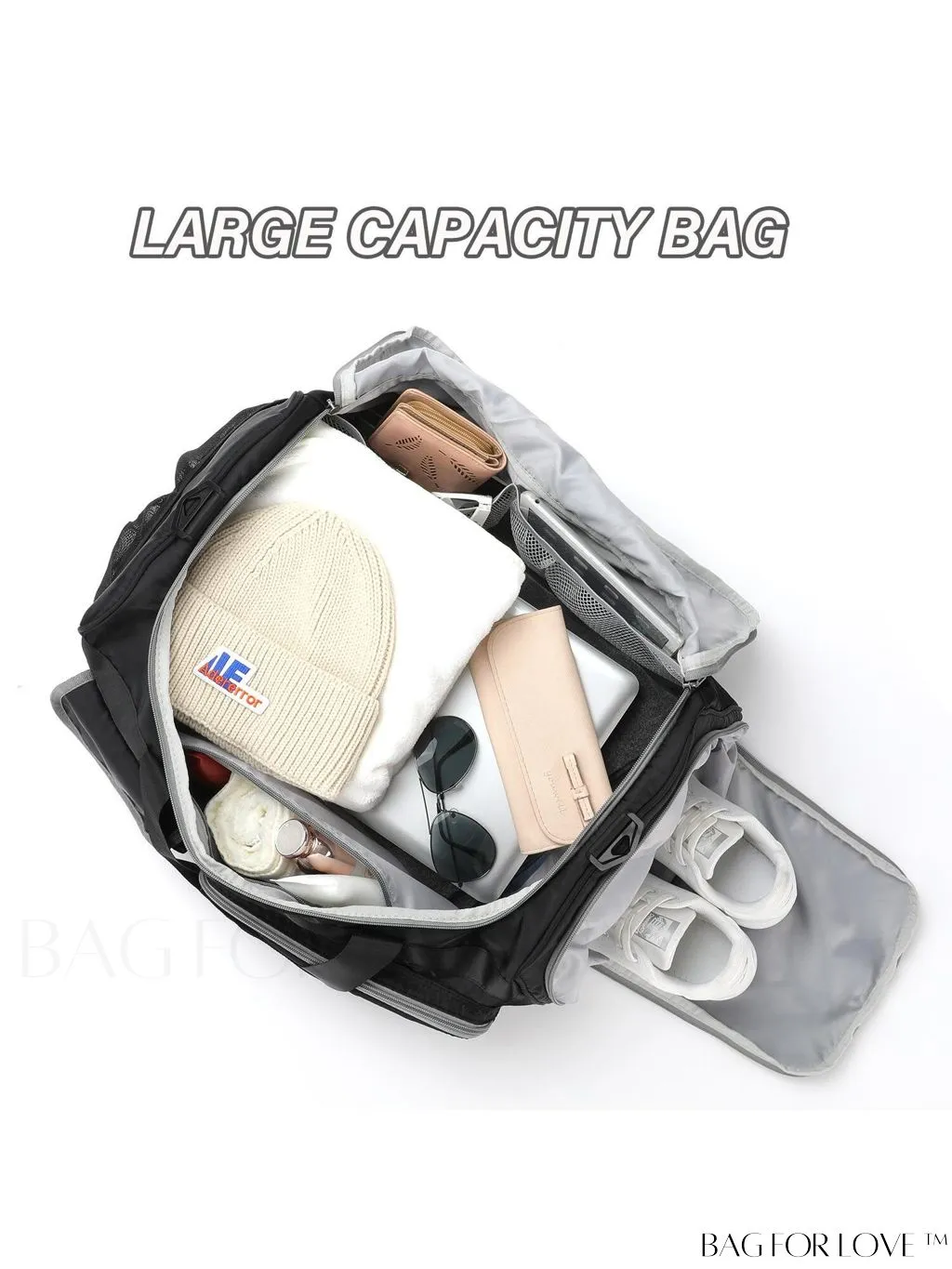 BagForLove - MAXTOP Womens Travel Duffle Bag: Large Capacity with Shoe Compartment, Gym Tote - Dry/Wet Separation