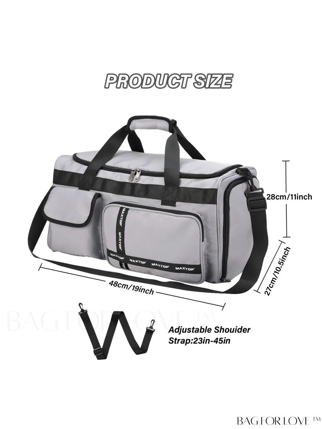 BagForLove - MAXTOP Womens Travel Duffle Bag: Large Capacity with Shoe Compartment, Gym Tote - Dry/Wet Separation