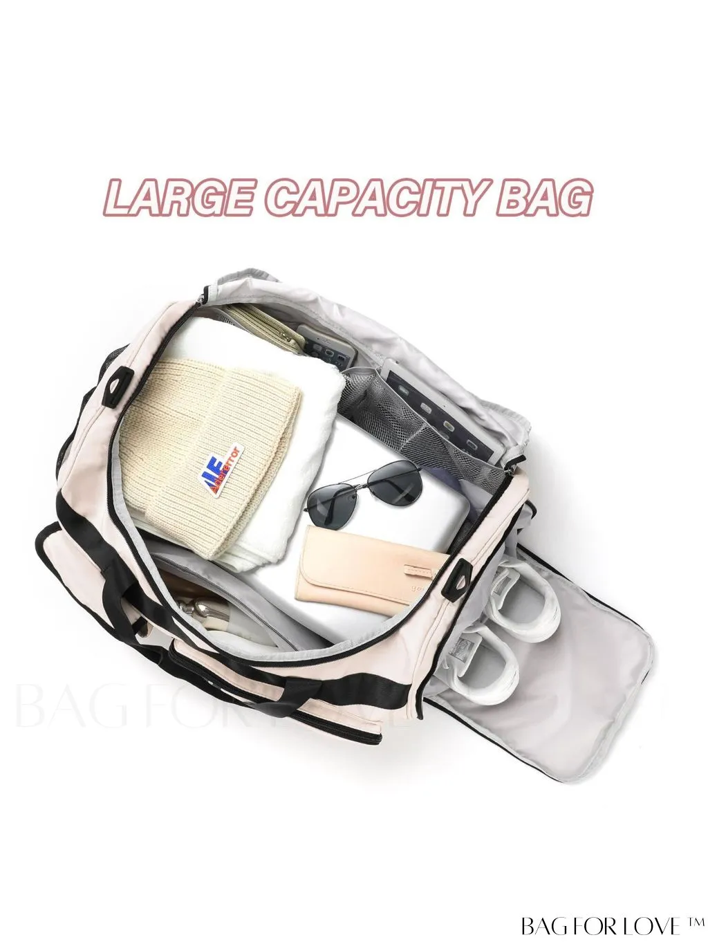 BagForLove - MAXTOP Womens Travel Duffle Bag: Large Capacity with Shoe Compartment, Gym Tote - Dry/Wet Separation