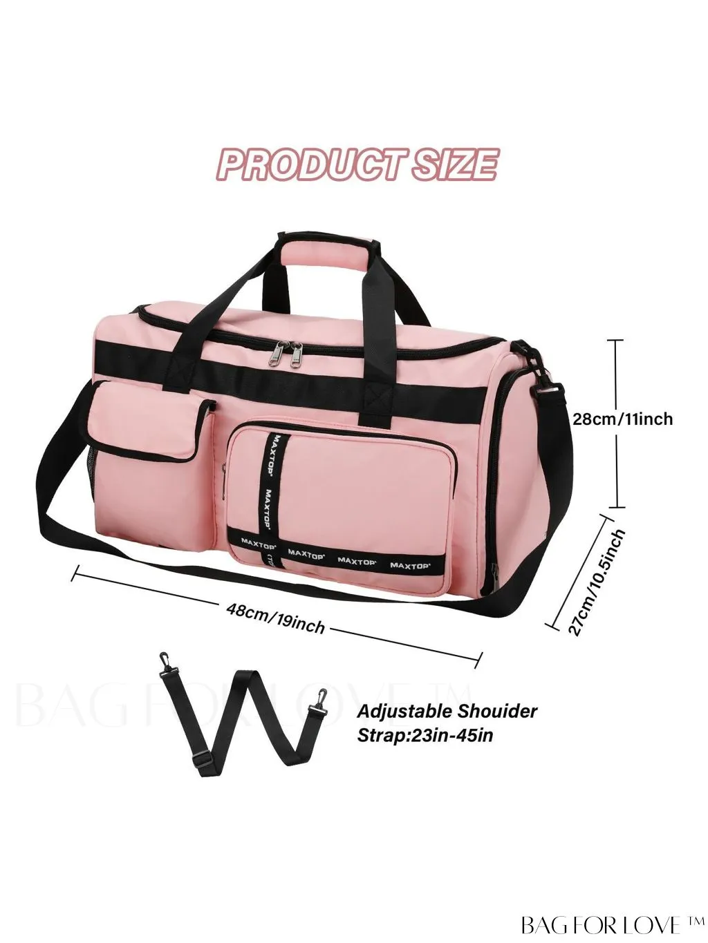 BagForLove - MAXTOP Womens Travel Duffle Bag: Large Capacity with Shoe Compartment, Gym Tote - Dry/Wet Separation