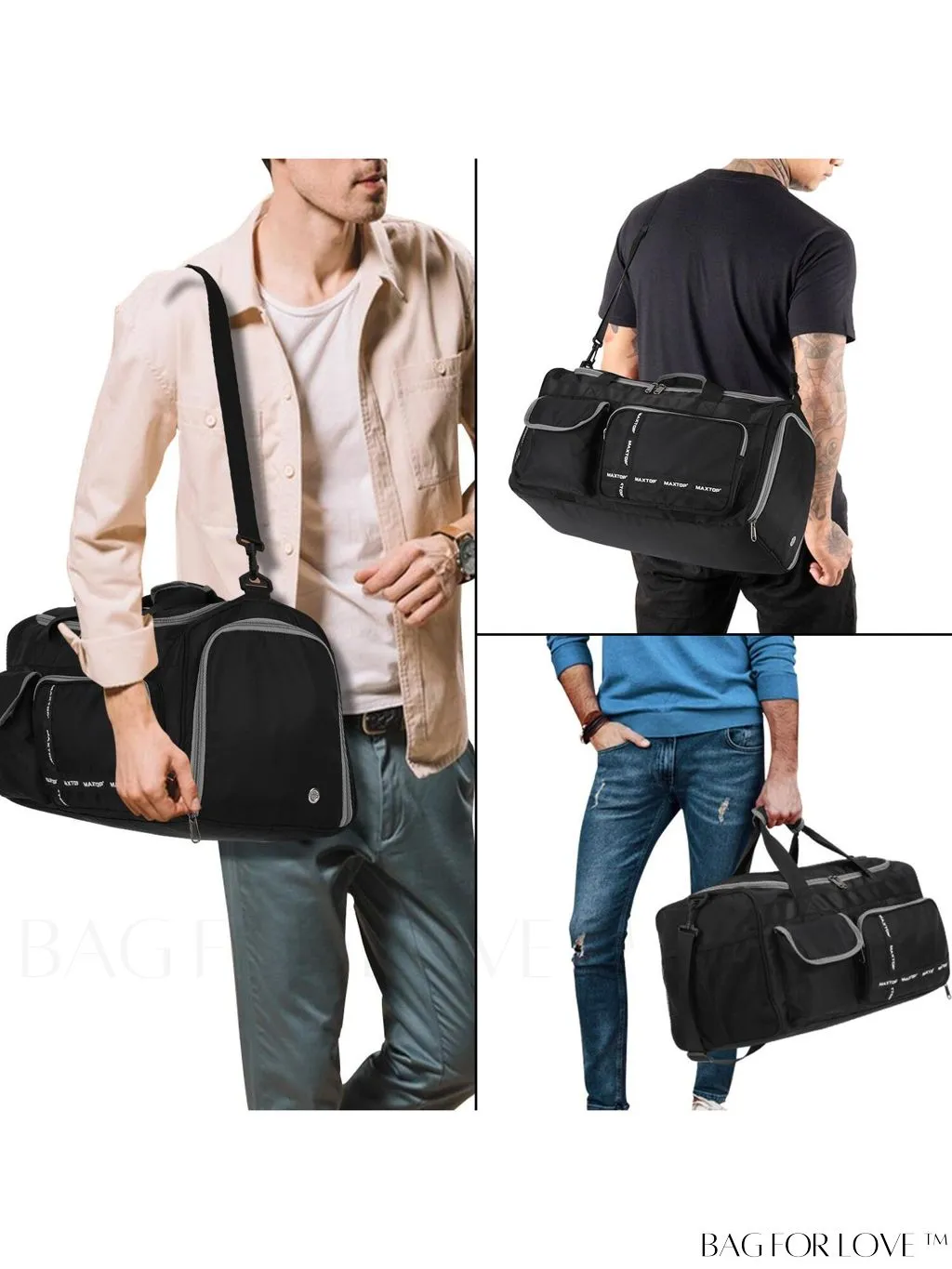 BagForLove - MAXTOP Womens Travel Duffle Bag: Large Capacity with Shoe Compartment, Gym Tote - Dry/Wet Separation