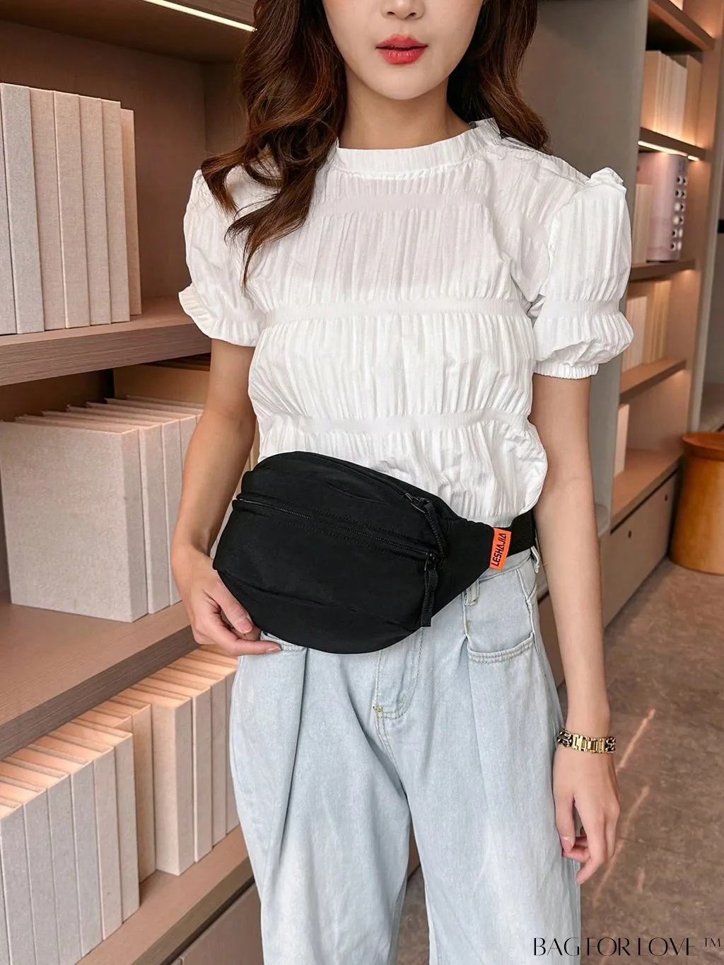 BagForLove - Nylon Solid Color Medium Waist Bag - Professional, Compact Accessory