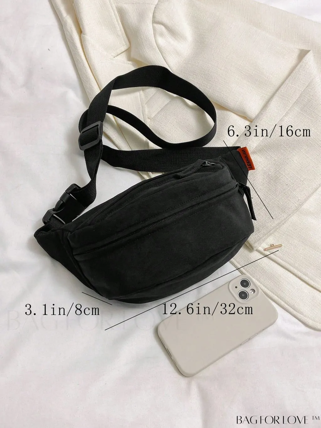 BagForLove - Nylon Solid Color Medium Waist Bag - Professional, Compact Accessory