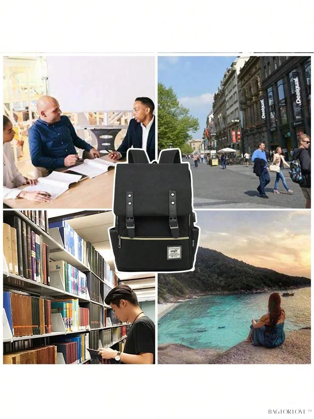 BagForLove - Timeless Style Travel Backpack for Women with Notebook Compartment and Charger