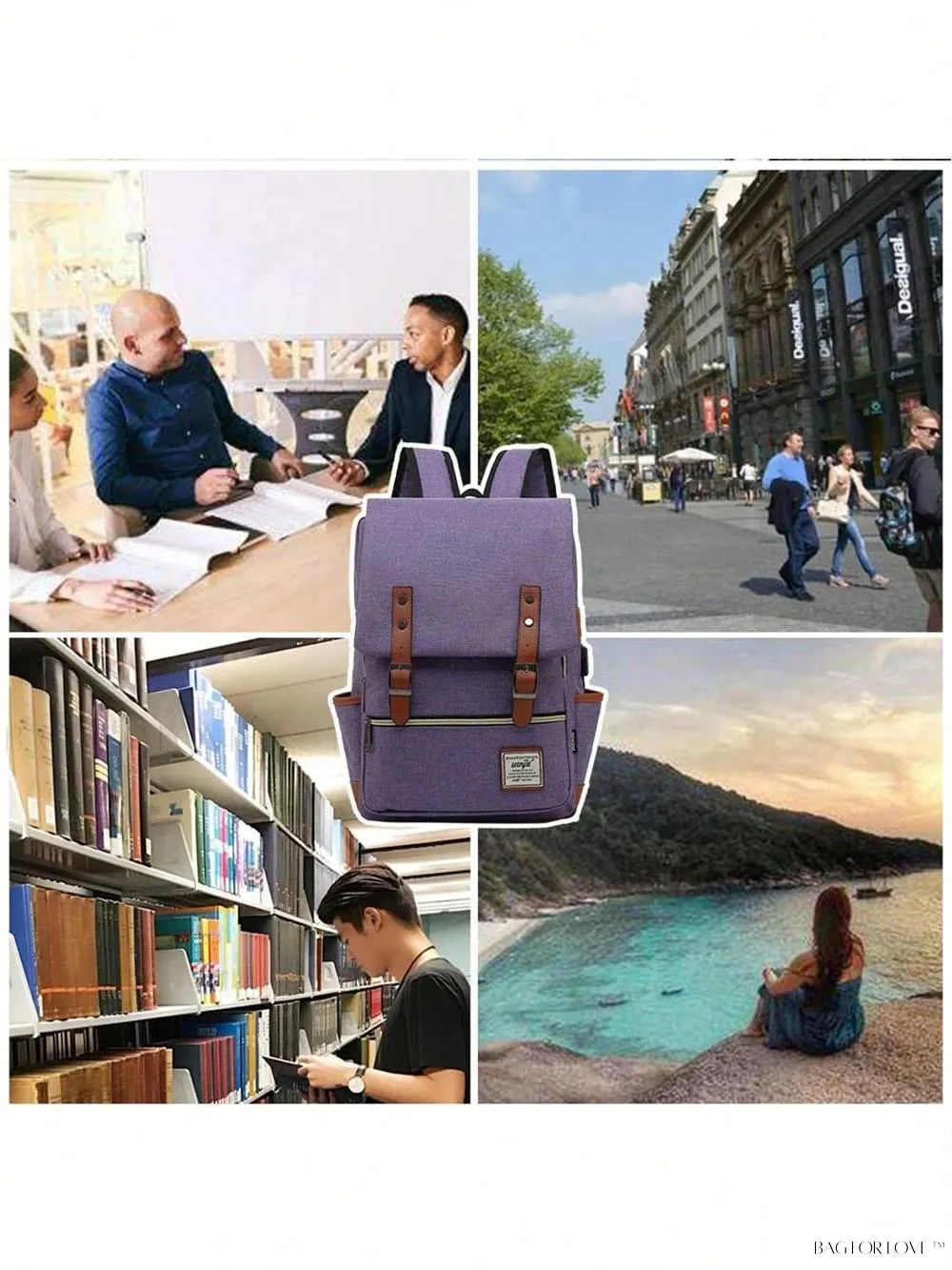 BagForLove - Timeless Style Travel Backpack for Women with Notebook Compartment and Charger