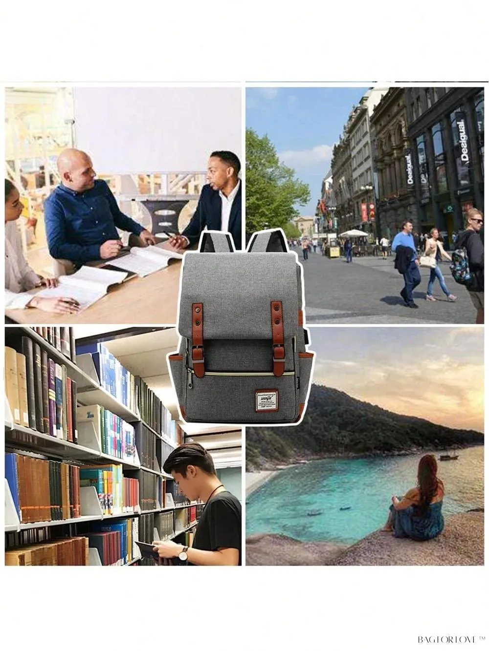 BagForLove - Timeless Style Travel Backpack for Women with Notebook Compartment and Charger