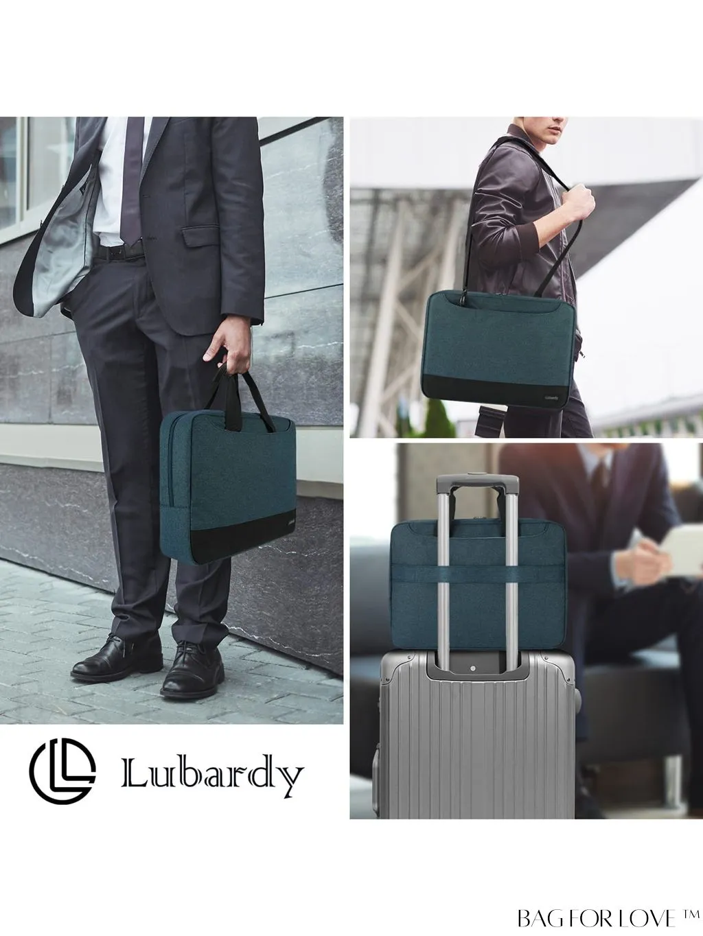 BagForLove - Waterproof Laptop Bag 15.6 Inch - Stylish Shoulder Bag with Cable Organizer - Ideal for Business and College
