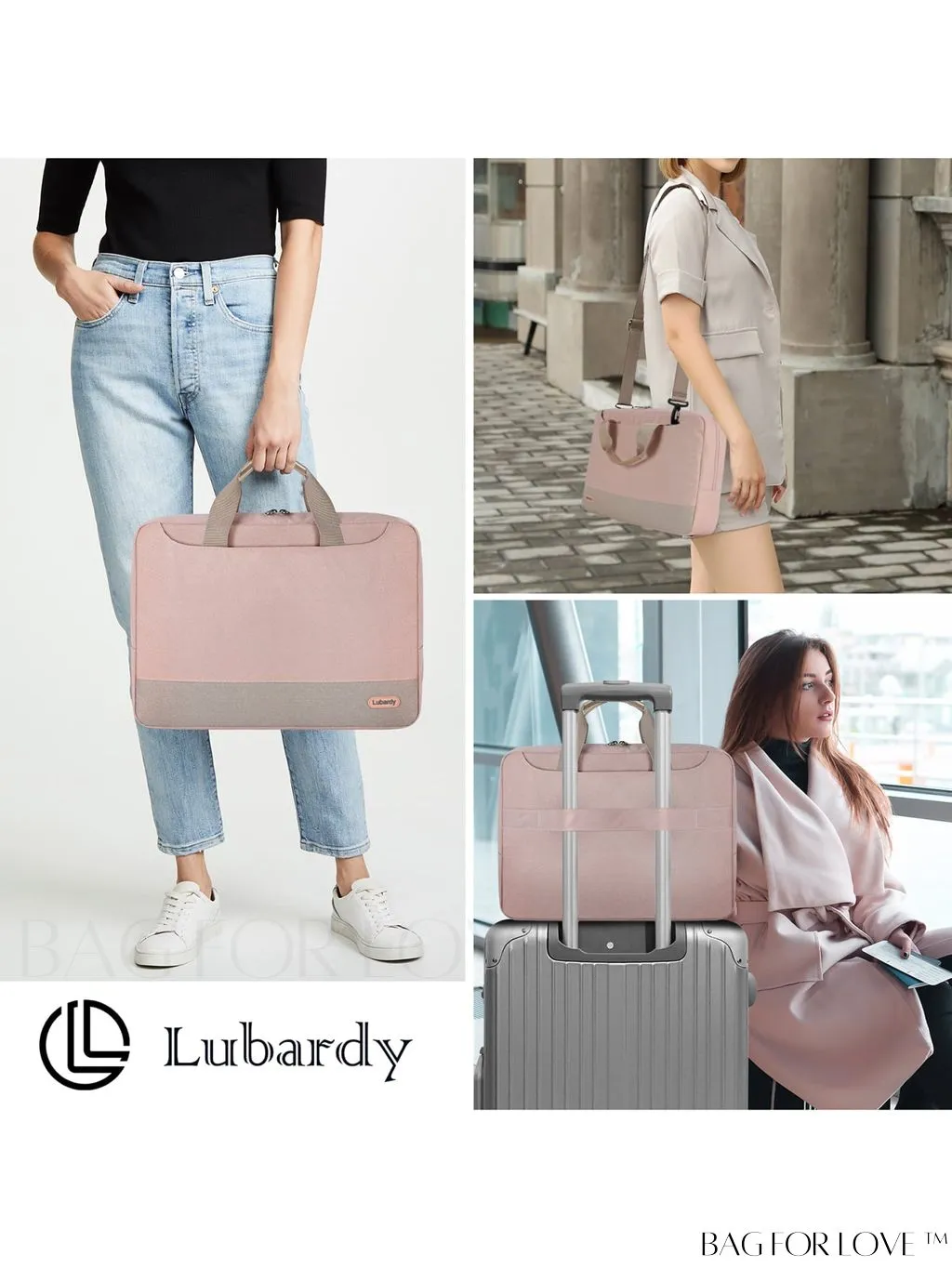 BagForLove - Waterproof Laptop Bag 15.6 Inch - Stylish Shoulder Bag with Cable Organizer - Ideal for Business and College