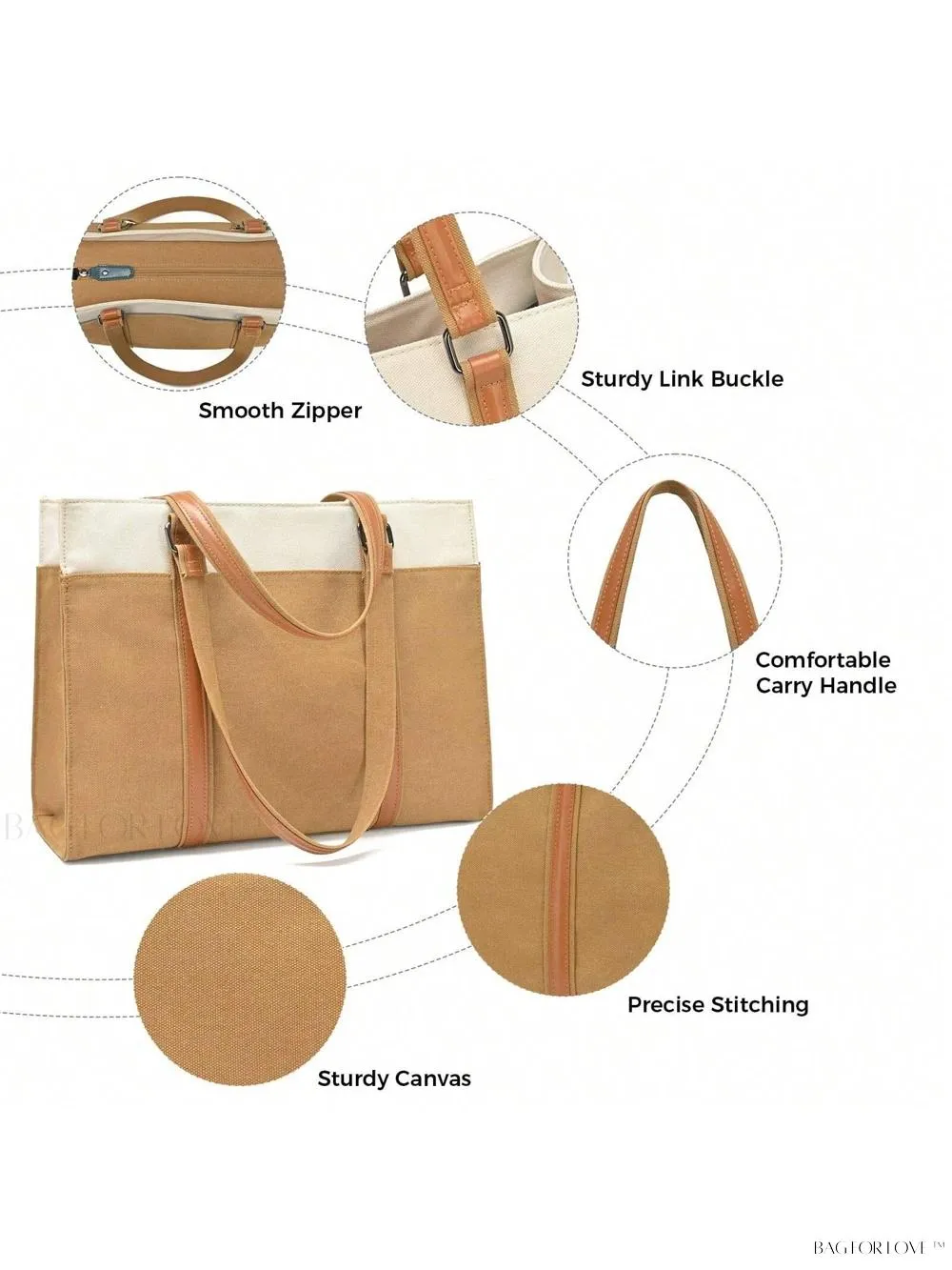BagForLove - Work Essential Briefcase with Shoulder Strap for Women