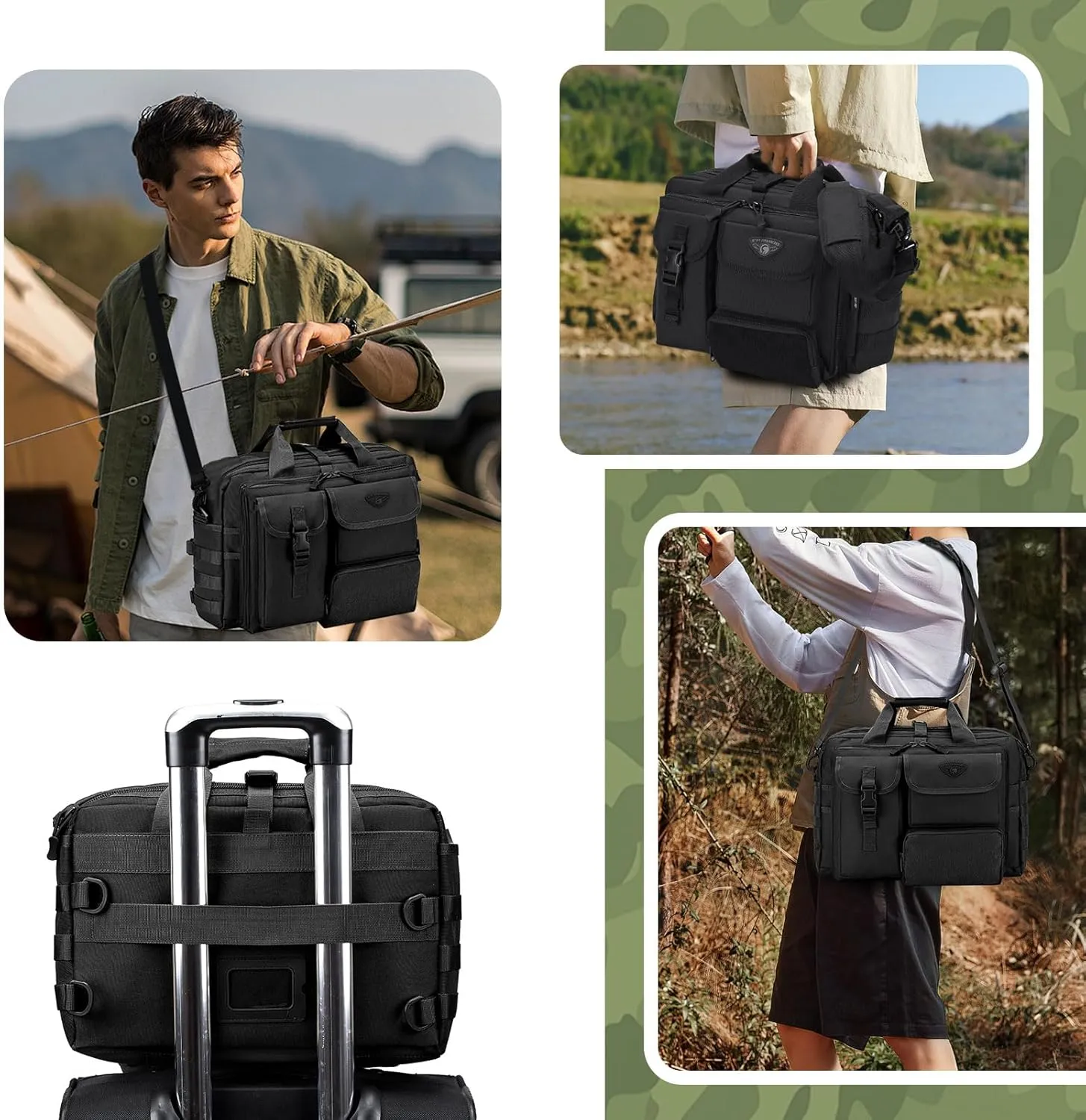 BAGZY Tactical Laptop Bag for Men Multifunctional Tactical Briefcase, Men's Military Messenger Bag 14/15.6/17.3 Inch