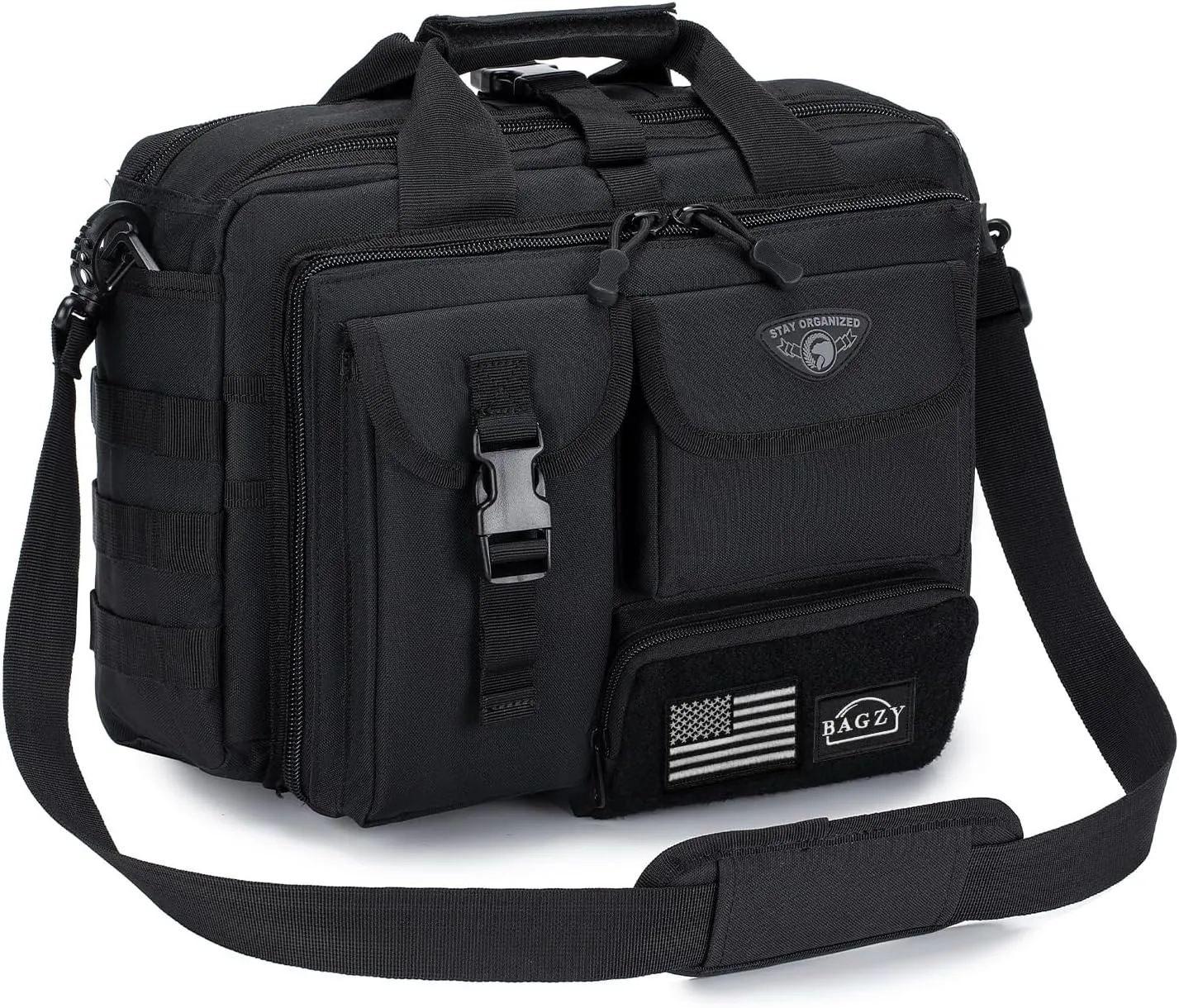 BAGZY Tactical Laptop Bag for Men Multifunctional Tactical Briefcase, Men's Military Messenger Bag 14/15.6/17.3 Inch