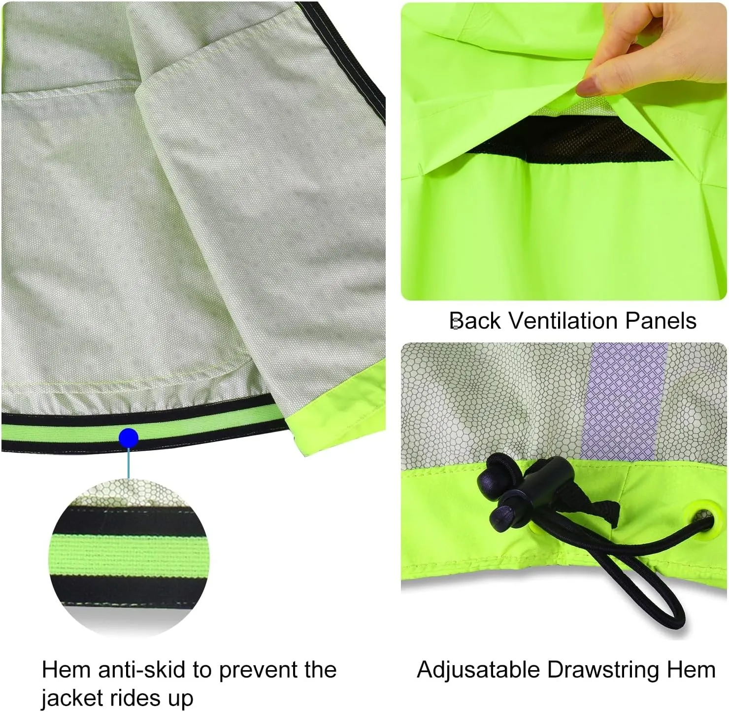 baleaf Men's Rain Jacket Waterproof Windbreaker Running Cycling Golf Hiking Gear Hood Lightweight Reflective Packable