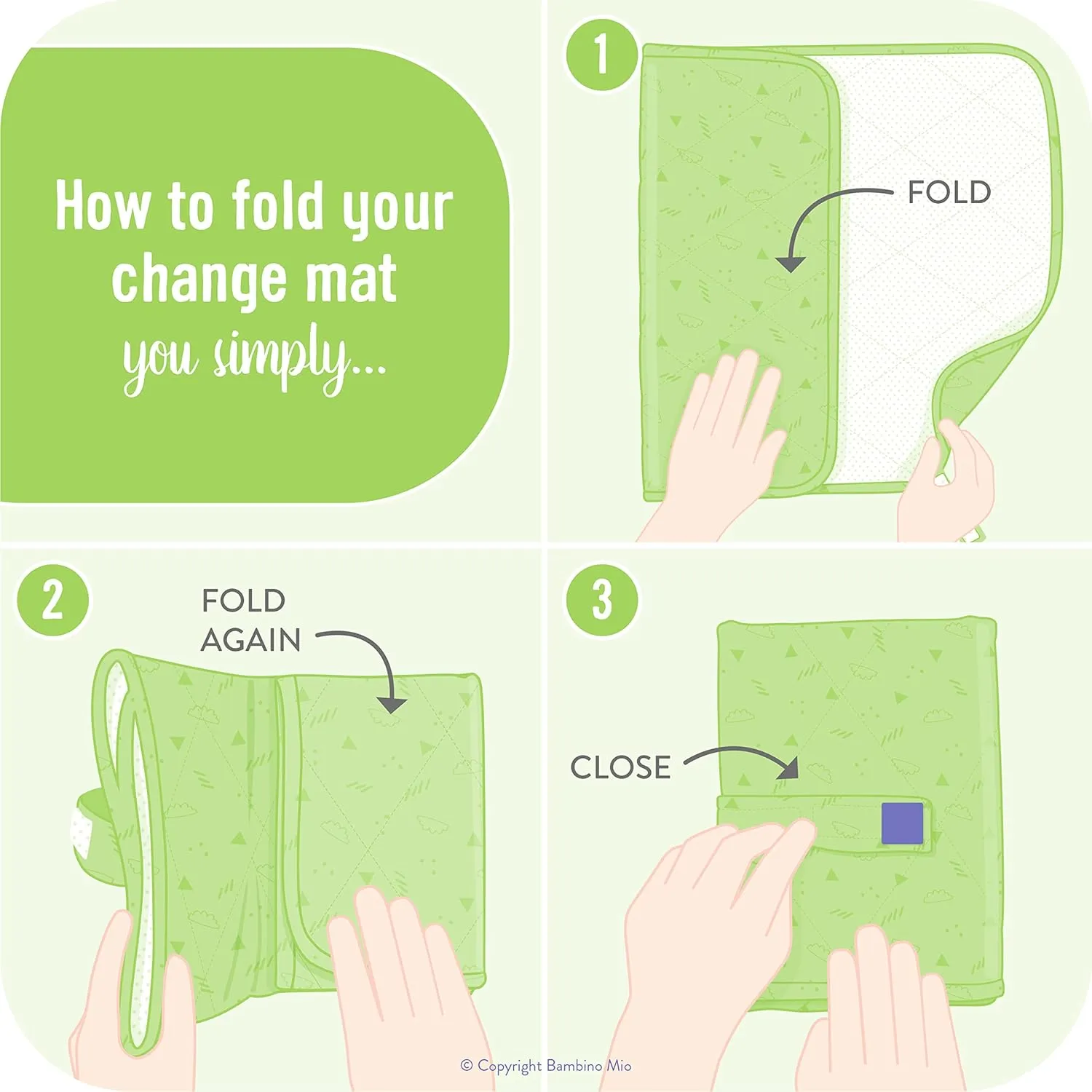 Bambino Mio, Baby Changing Mat - Lightweight, Foldable and Portable Diaper Changing Mat Pad