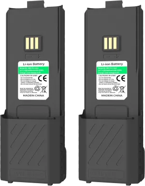 BAOFENG UV-5RM Plus 6800mAh Battery Two Way Radio USB-C Charging 7.4V Extended Replacement Battery Compatible for GM-5RH/UV-5G Plus GMRS/UV-5RM (2 Packs 6800mAh)