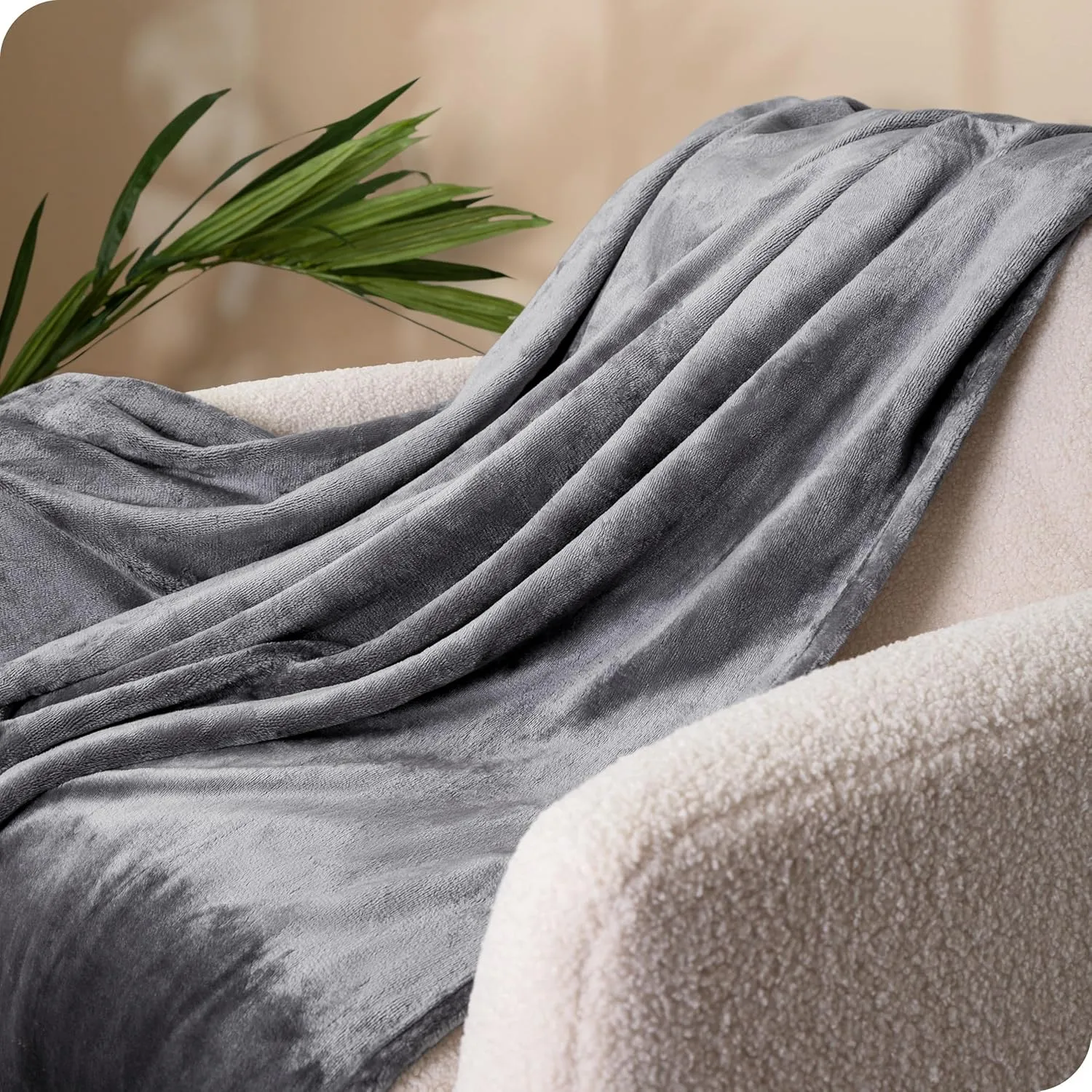 Bare Home Fleece Blanket - Full/Queen - Grey - Lightweight Throw for Bed, Sofa, Couch, Movie Night, Camping, and Travel - Microplush - Cabin Blanket (Full/Queen, Grey)