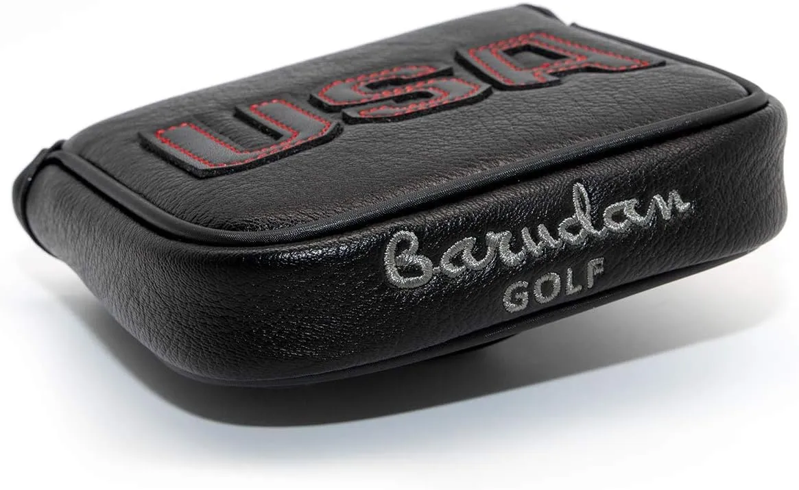 barudan golf Magnetic Square Mallet Putter Cover Headcover,Club Head Cover Protective Case Black,Patriotic USA